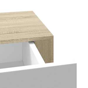 Nástěnná zásuvková police dubová a bílá 40x23,5x10 cm MDF - obrázek 9