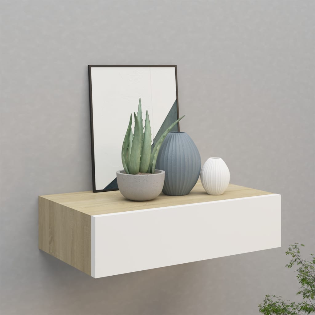 Wall-mounted Drawer Shelf Home Floating Cabinet Hanging Wall Shelf MDF vidaXL