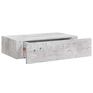 Nástěnná police se zásuvkou betonově šedá 40 x 23,5 x 10 cm MDF - obrázek 2