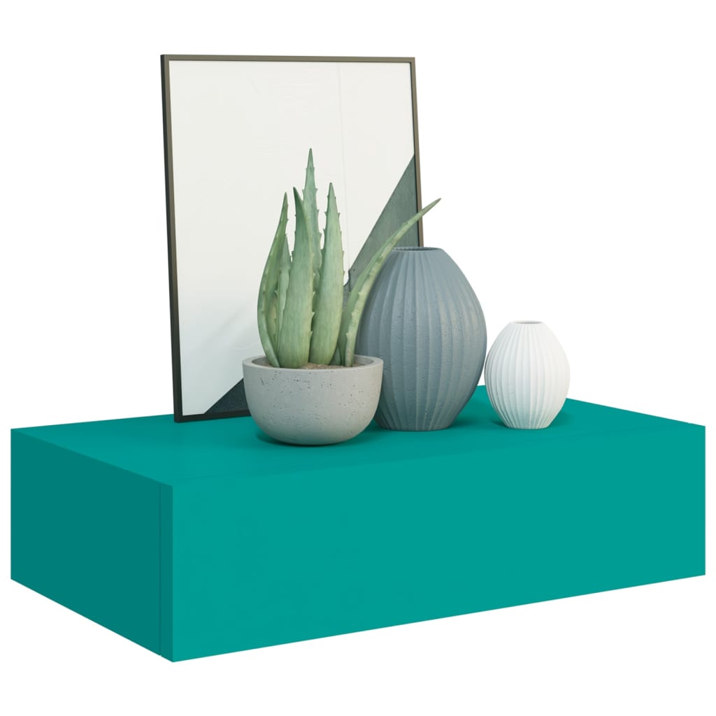 

vidaXL Wandschap met lade 40x23,5x10 cm MDF blauw