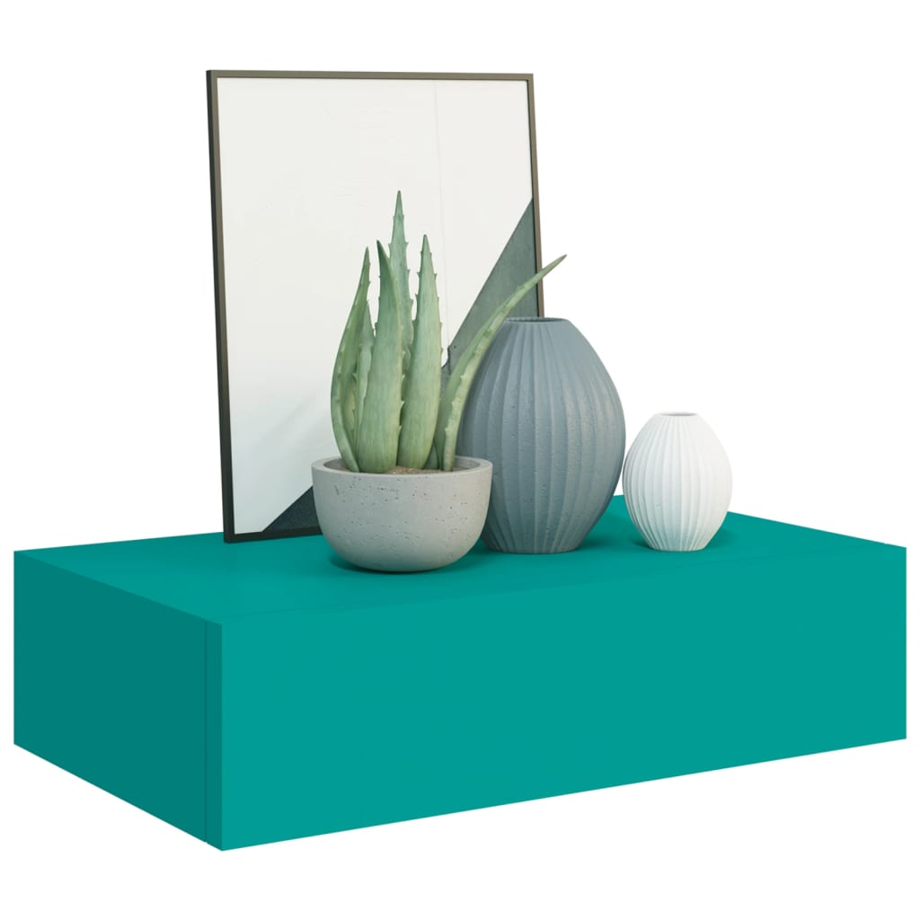 

vidaXL Wandschappen 2 st met lade 40x23,5x10 cm MDF blauw