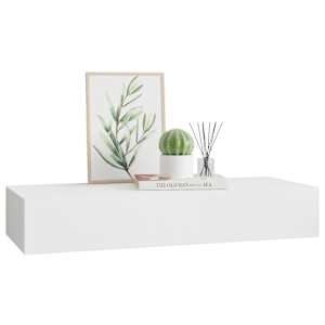Nástěnná police se zásuvkou bílá 60 x 23,5 x 10 cm MDF - obrázek 4
