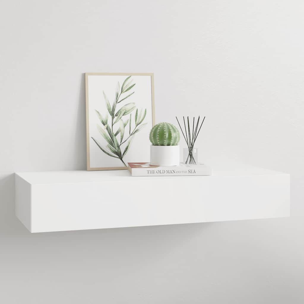 vidaXL Seinälaatikkohylly valkoinen 60x23,5x10 cm MDF