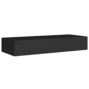 Nástěnná police se zásuvkou černá 60 x 23,5 x 10 cm MDF - obrázek 5
