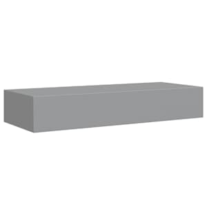 Nástěnná police se zásuvkou šedá 60 x 23,5 x 10 cm MDF - obrázek 5