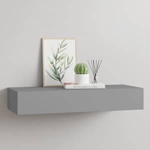 Nástěnná police se zásuvkou šedá 60 x 23,5 x 10 cm MDF - obrázek 1