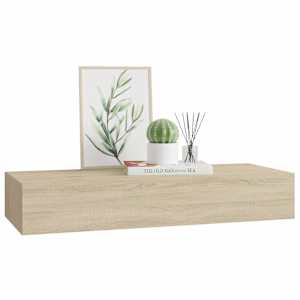 Nástěnná police se zásuvkou dub 60 x 23,5 x 10 cm MDF - obrázek 4