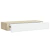 vidaXL seinale kinnitatav sahtliriiul, tamm ja valge, 60 x 23,5 x 10 cm, MDF