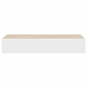 Nástěnná zásuvková police dubová a bílá 60 x 23,5 x 10 cm MDF - obrázek 6