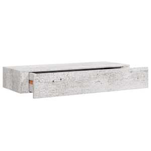 Nástěnná police se zásuvkou betonově šedá 60 x 23,5 x 10 cm MDF - obrázek 2