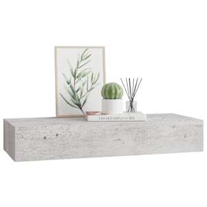 Nástěnná police se zásuvkou betonově šedá 60 x 23,5 x 10 cm MDF - obrázek 4