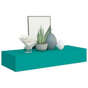 Nástěnné police se zásuvkou 2 ks modré 60 x 23,5 x 10 cm MDF - obrázek 3
