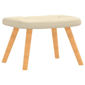 Relaxační křeslo se stoličkou krémové textil - obrázek 6