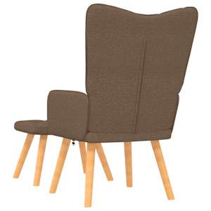 Relaxační křeslo se stoličkou hnědé textil - obrázek 4