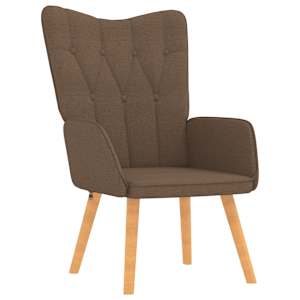 Relaxační křeslo se stoličkou hnědé textil - obrázek 5