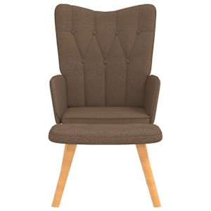 Relaxační křeslo se stoličkou hnědé textil - obrázek 8