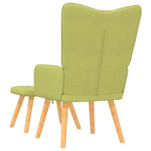 Relaxační křeslo se stoličkou zelené textil - obrázek 4