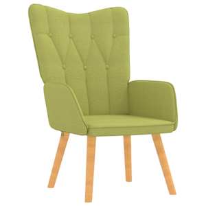 Relaxační křeslo se stoličkou zelené textil - obrázek 5