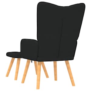 Relaxační křeslo se stoličkou černé textil - obrázek 4