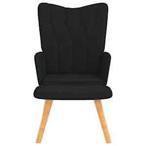 Relaxační křeslo se stoličkou černé textil - obrázek 8