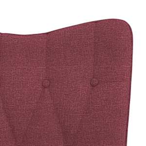 Relaxační křeslo se stoličkou vínové textil - obrázek 9
