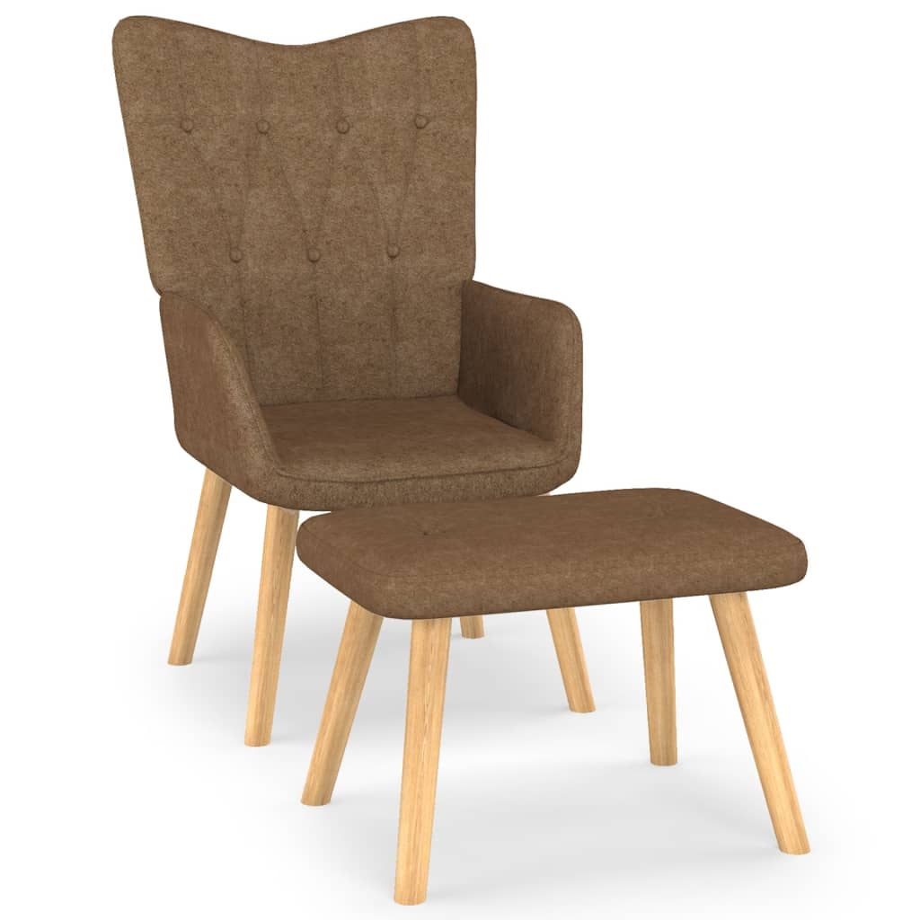 Relaxstoel met voetenbank 62x68,5x96 cm stof taupe