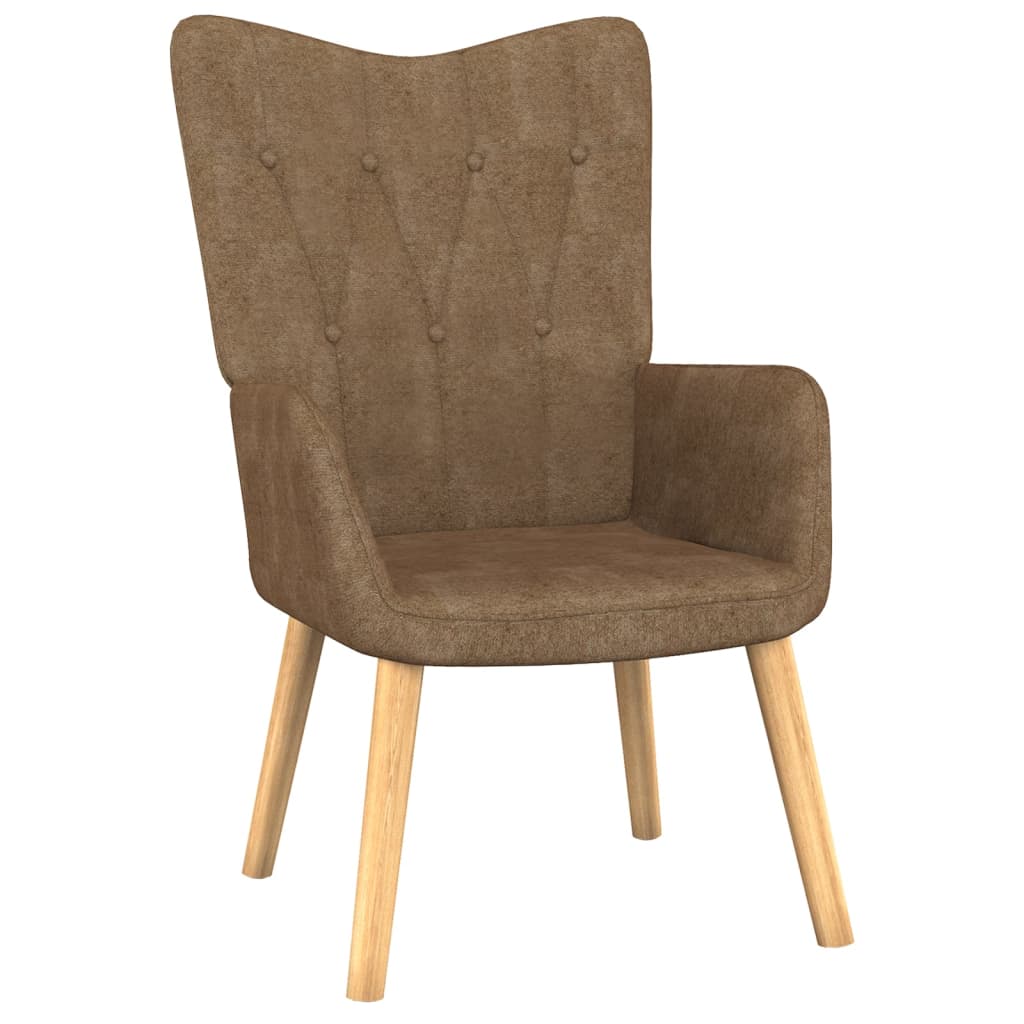 Relaxstoel met voetenbank 62x68,5x96 cm stof taupe