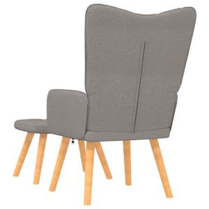 Relaxační křeslo se stoličkou taupe textil - obrázek 4