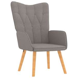Relaxační křeslo se stoličkou taupe textil - obrázek 5