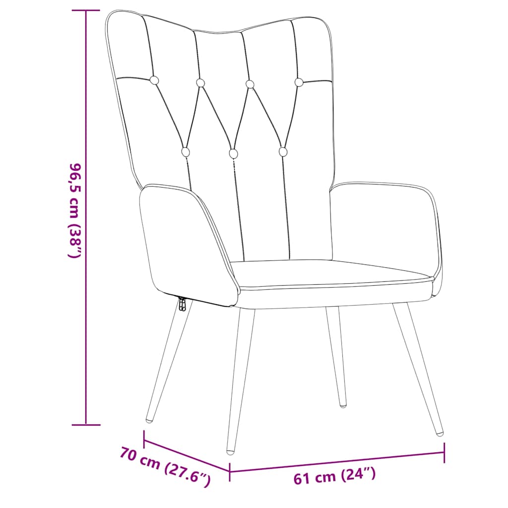 Relaxační židle hnědá textil - obrázek 8