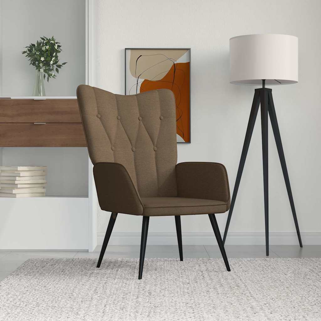 Relaxační židle hnědá textil