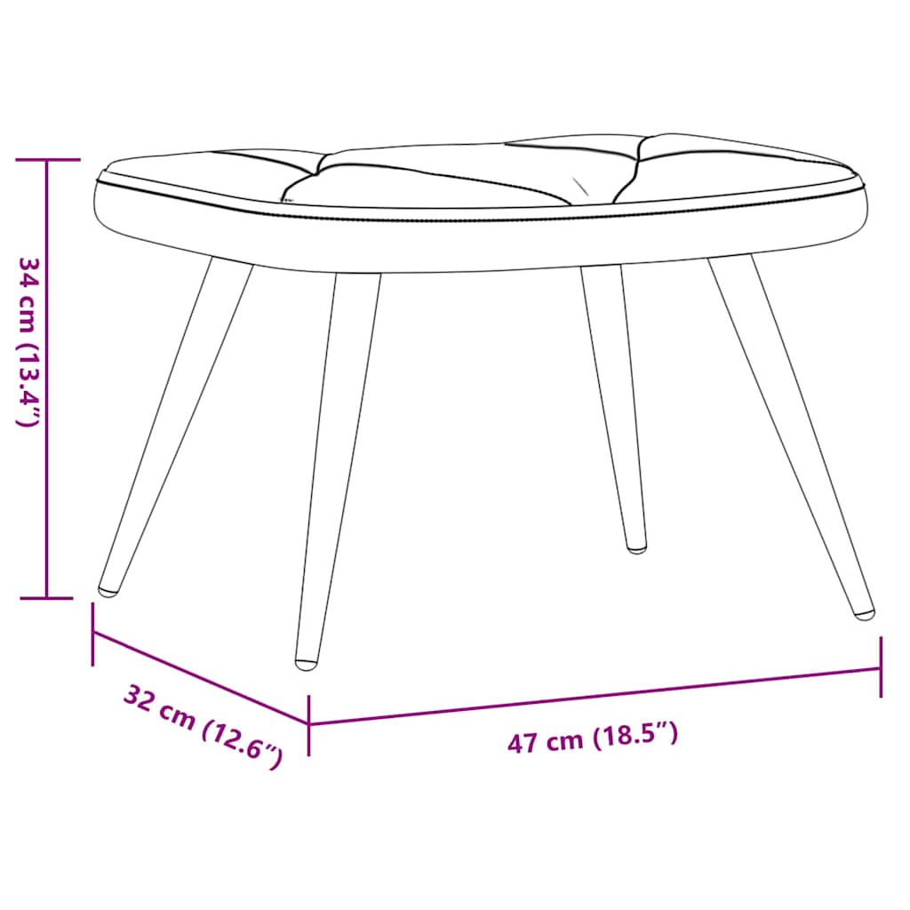 Scaun de relaxare cu taburet, gri deschis, textil