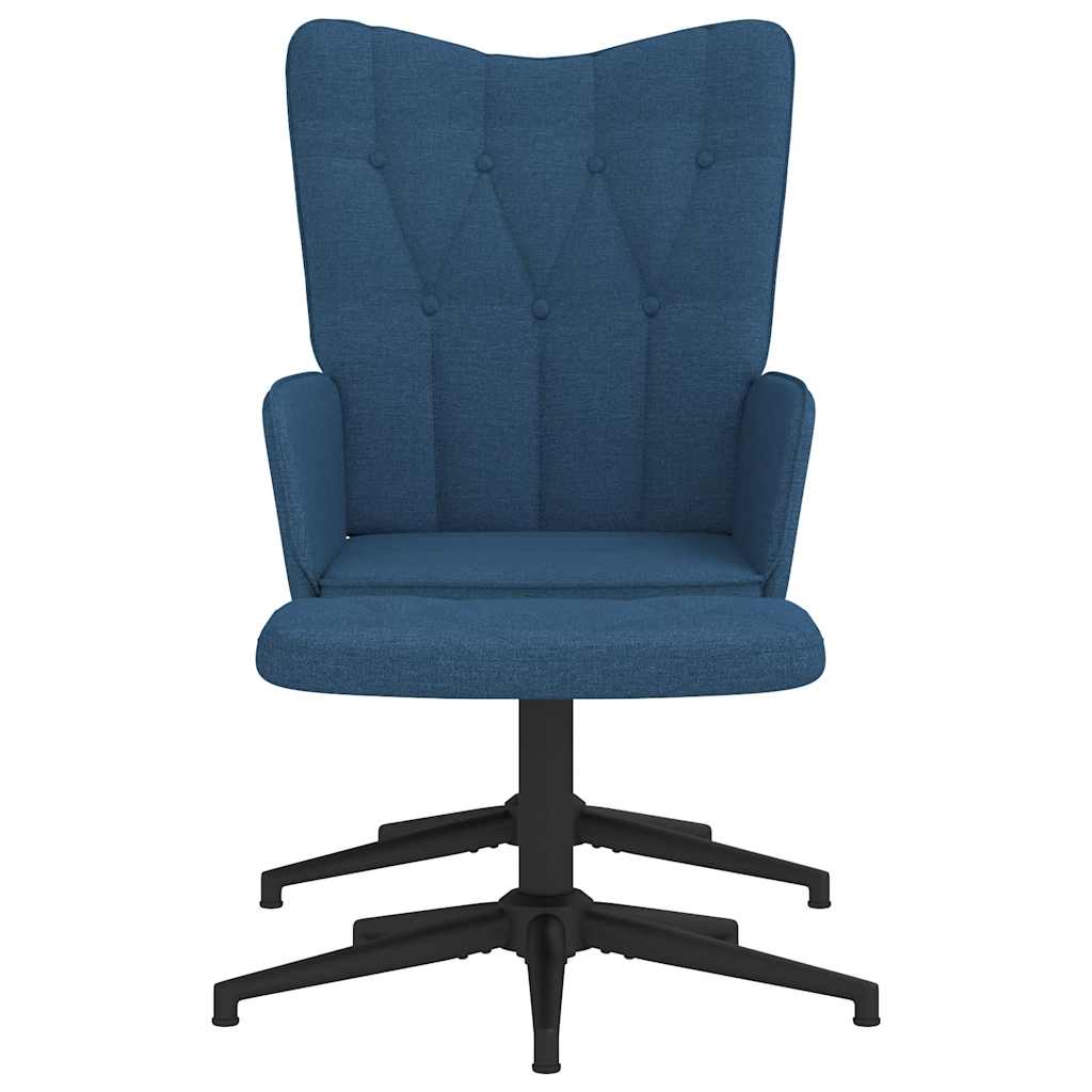 

vidaXL Relaxstoel met voetenbank stof blauw