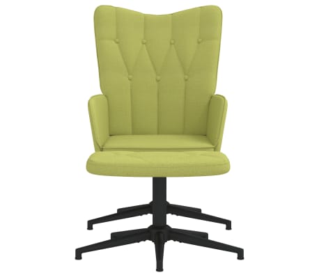 vidaXL Chaise de relaxation avec tabouret Vert Tissu