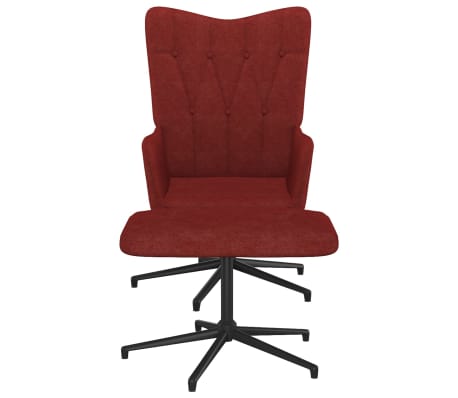 vidaXL Poilsio kėdė su pakoja, raudonojo vyno spalvos, audinys