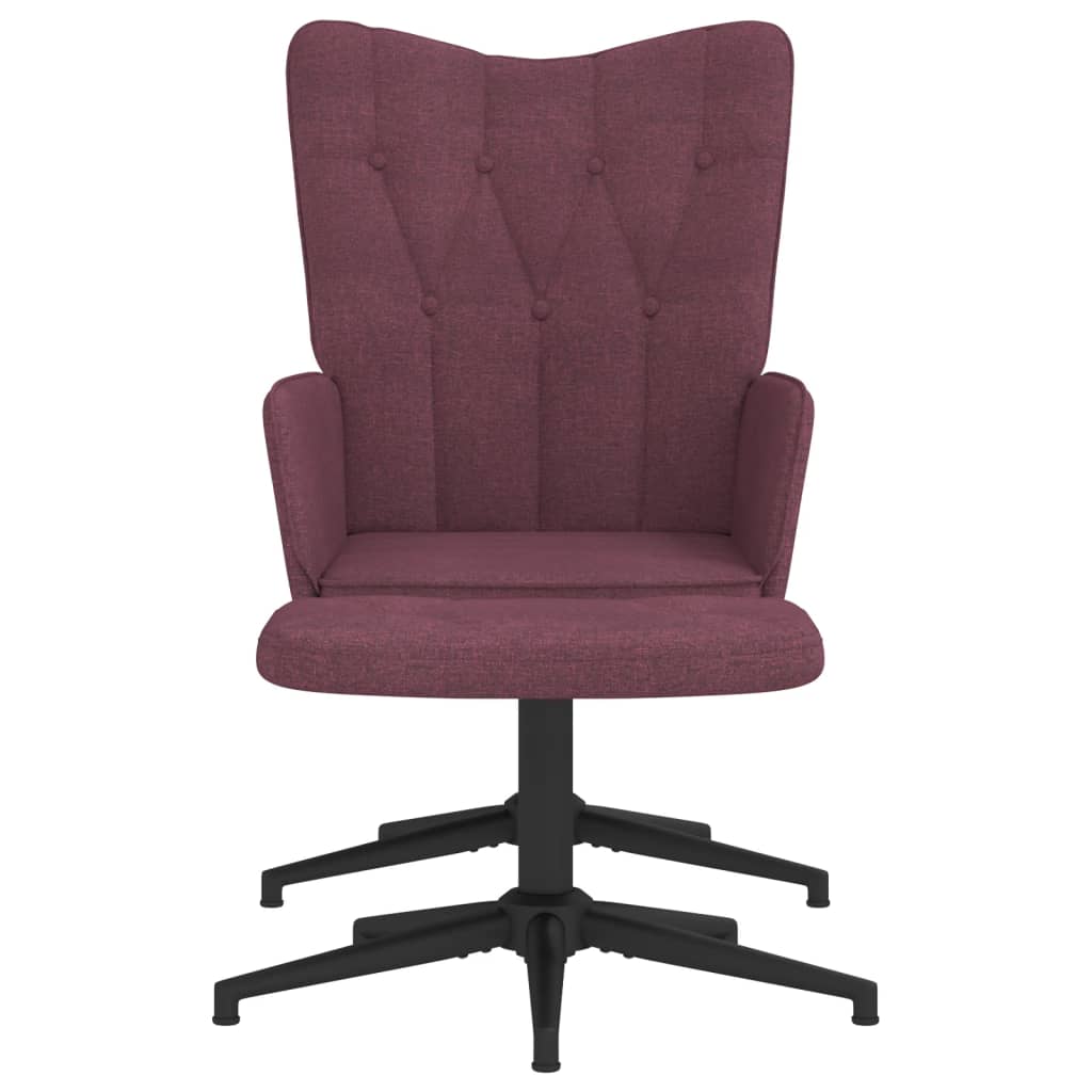 vidaXL Stol za sproščanje s stolčkom vijolično blago