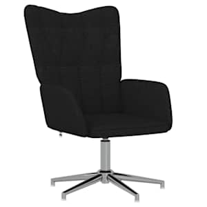 Relaxační židle černá textil - obrázek 2