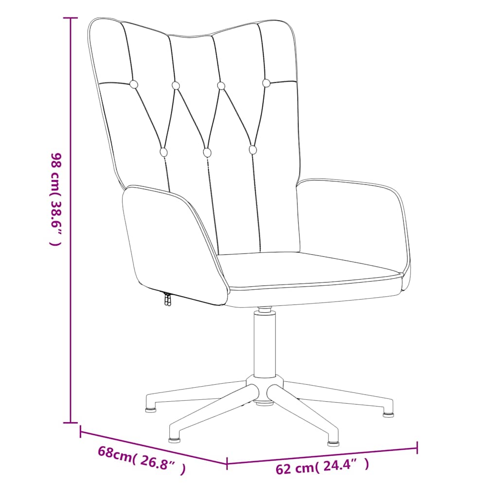 Relaxační židle černá textil - obrázek 8