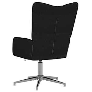 Relaxační židle černá textil - obrázek 5