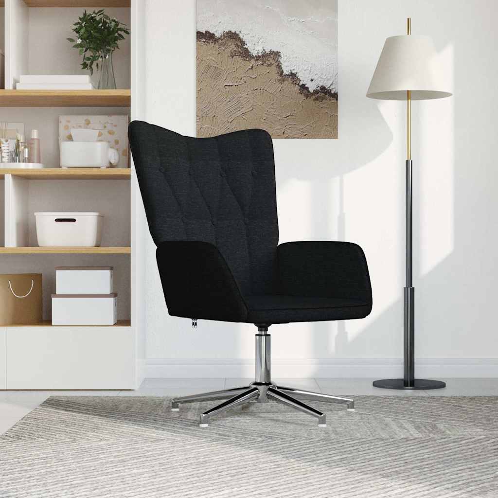 Relaxační židle černá textil
