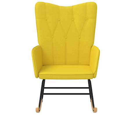 vidaXL Stolica za ljuljanje od tkanine boja senfa