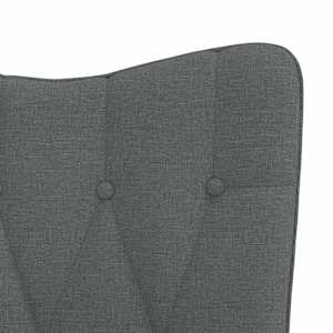Houpací křeslo se stoličkou tmavě šedé textil - obrázek 9