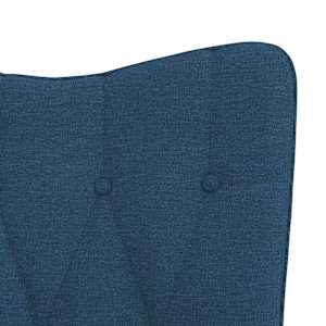 Houpací křeslo se stoličkou modré textil - obrázek 9