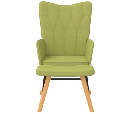 vidaXL Chaise à bascule avec tabouret Vert Tissu