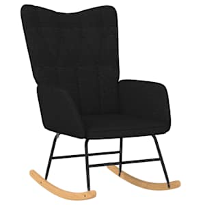 Houpací křeslo se stoličkou černé textil - obrázek 6