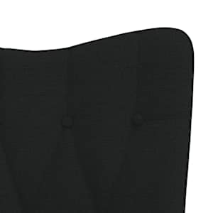 Houpací křeslo se stoličkou černé textil - obrázek 9