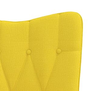 Houpací křeslo se stoličkou hořčicově žluté textil - obrázek 9