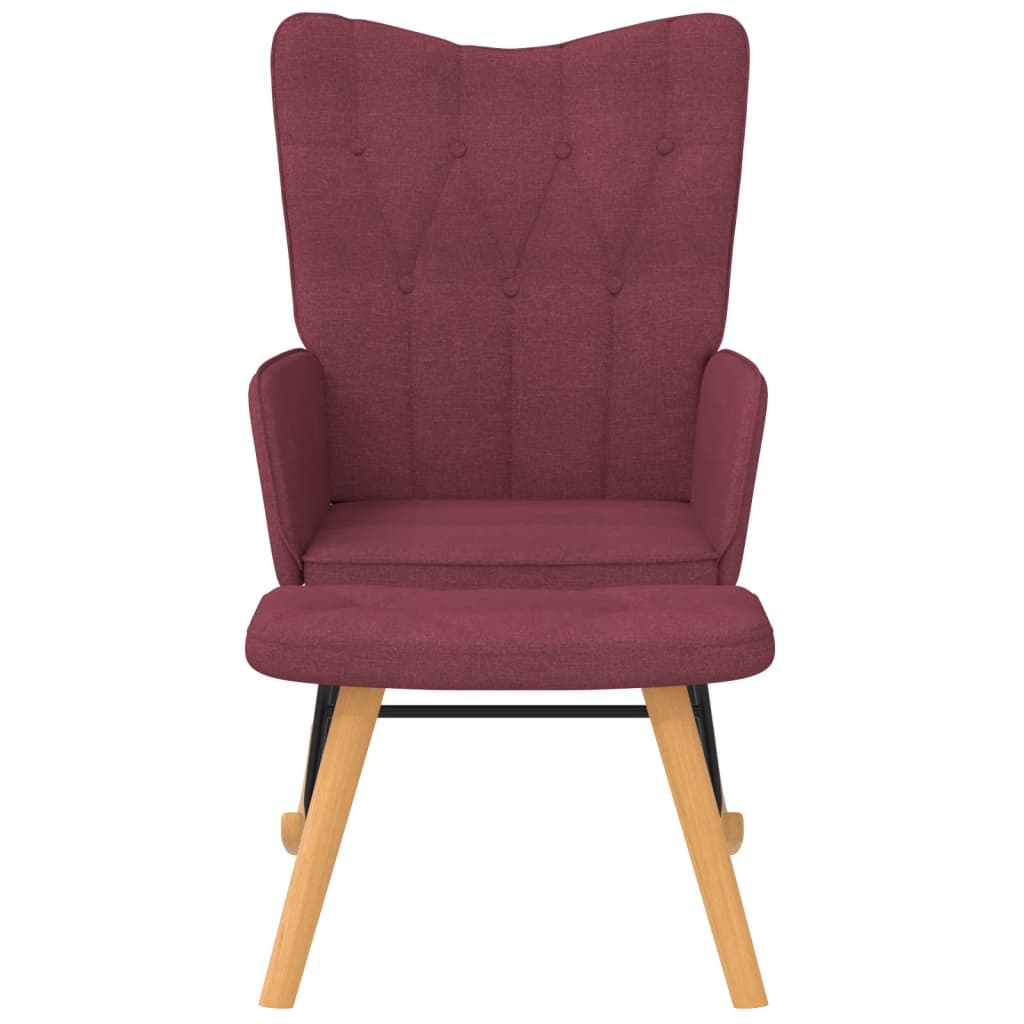 vidaXL Chaise à bascule avec tabouret Violet Tissu