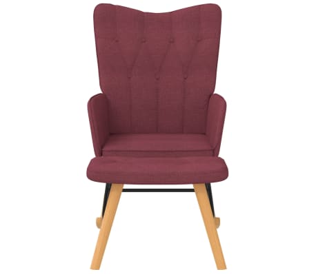 vidaXL Chaise à bascule avec tabouret Violet Tissu