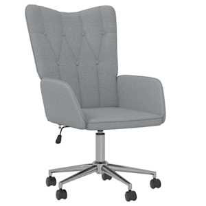 Relaxační křeslo světle šedé textil - obrázek 2